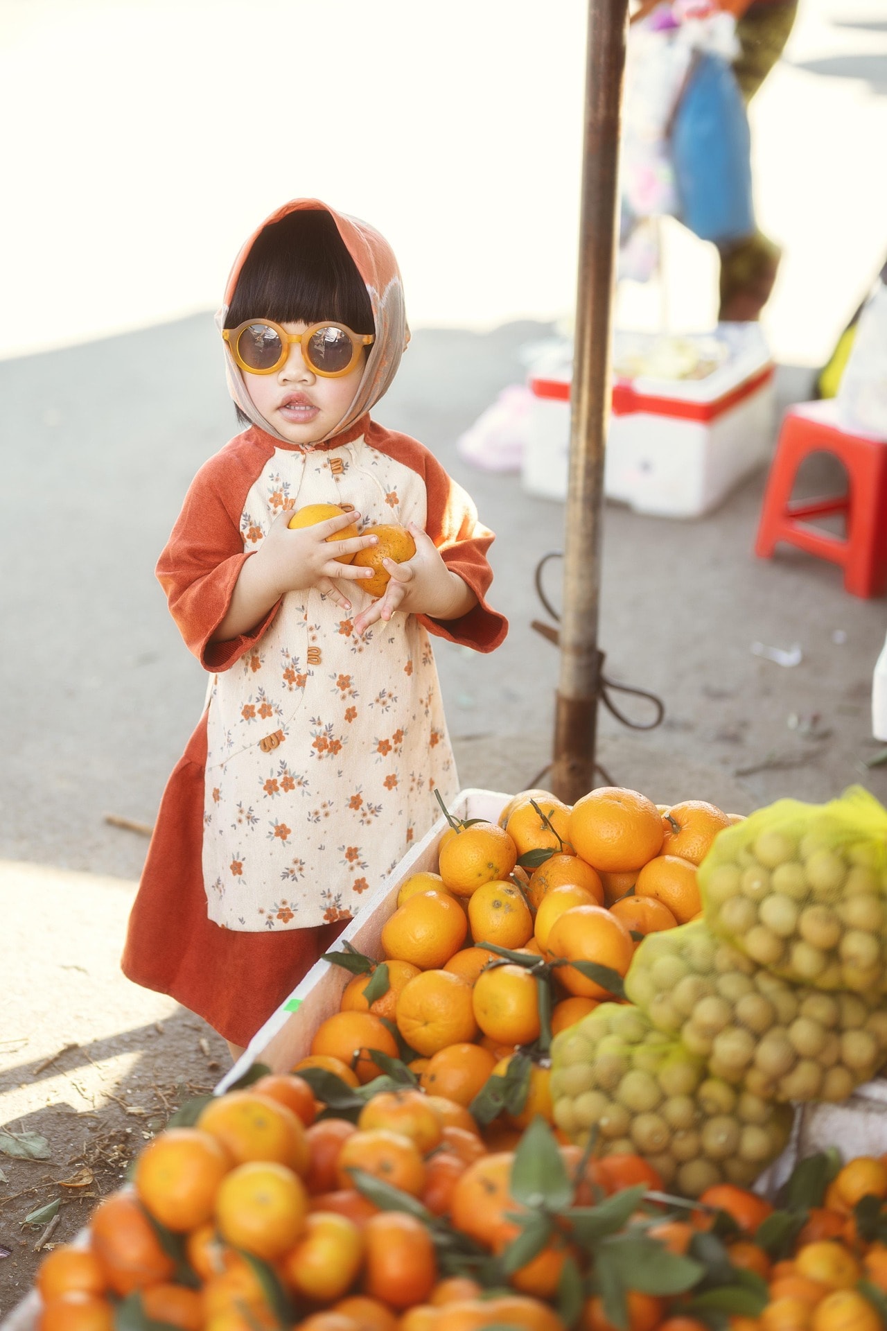 A busy market — movement, steam, ordinary places